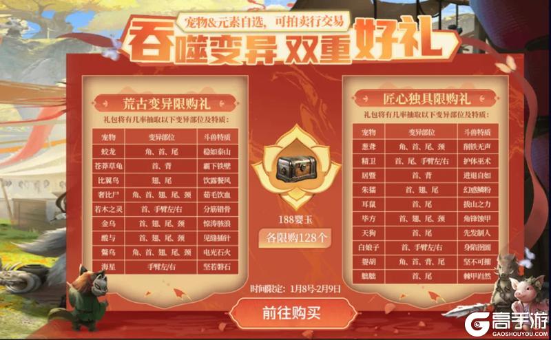【四周年福利】血蛋、三万年元胎、元虚丹、西游联动皮肤，直接送