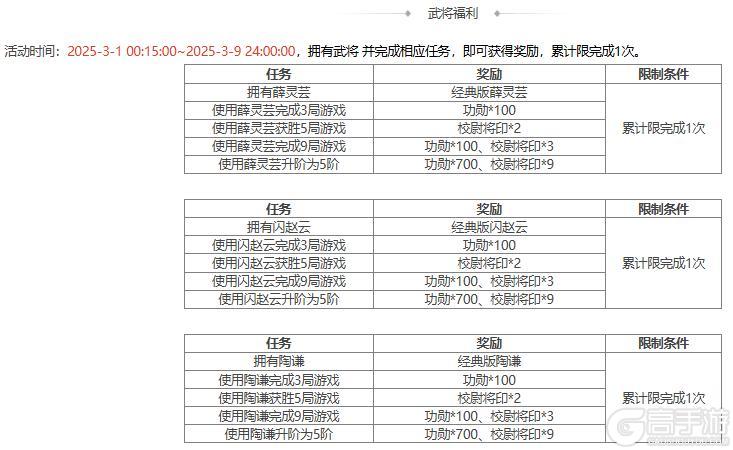 【官方活动】限定武将薛灵芸上新 限时双倍重置 闪赵云重磅来袭