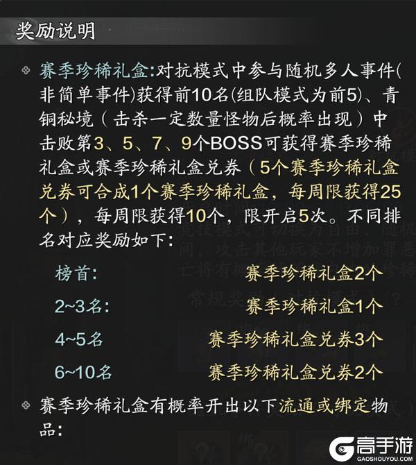 赛季服新版本天芒玩法和奖励基础介绍