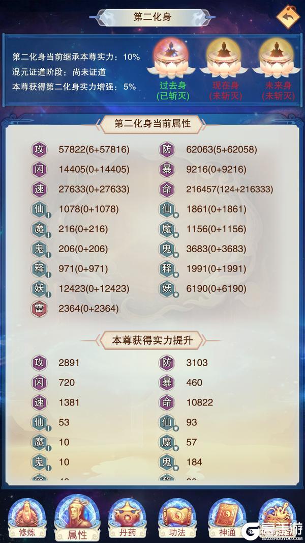 想不想修真第二化身修炼、属性、功法详解