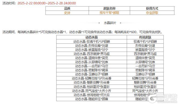 【官方活动】谋孔融祈愿返场 占星秘宝 挥斥千军*郝昭夺宝上新