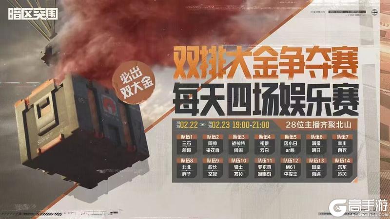 谁才是得吃最多的队伍？《暗区突围》【竞猜】双排大金争夺赛
