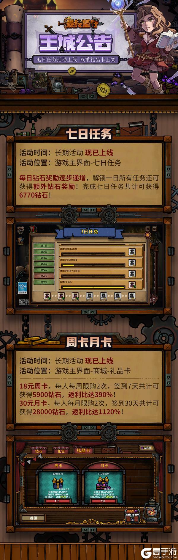 《最终坚守》七日任务活动上线 双重礼品卡上架！