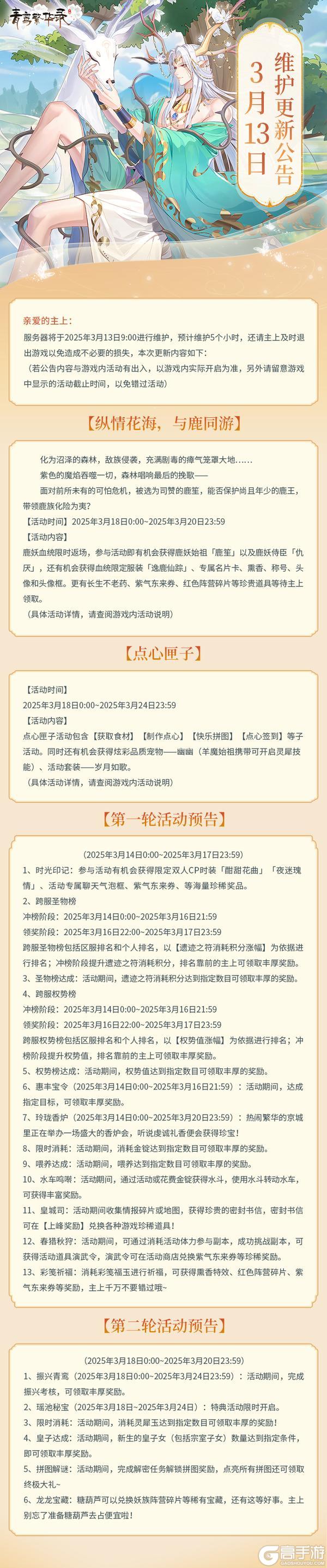 3月13日更新公告