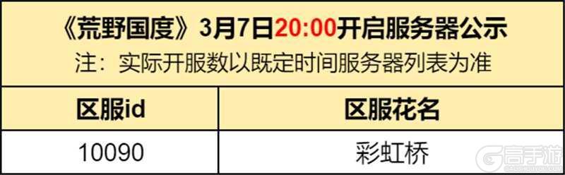 《荒野国度》3月7日20:00开启服务器公示