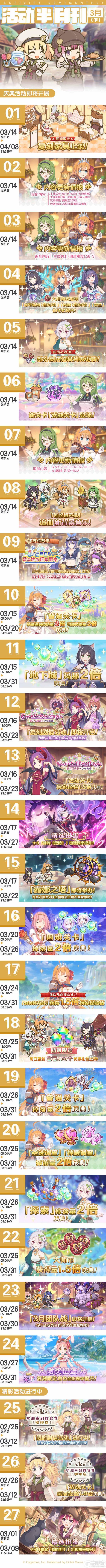 《公主连结》三月下旬常规活动开展预告