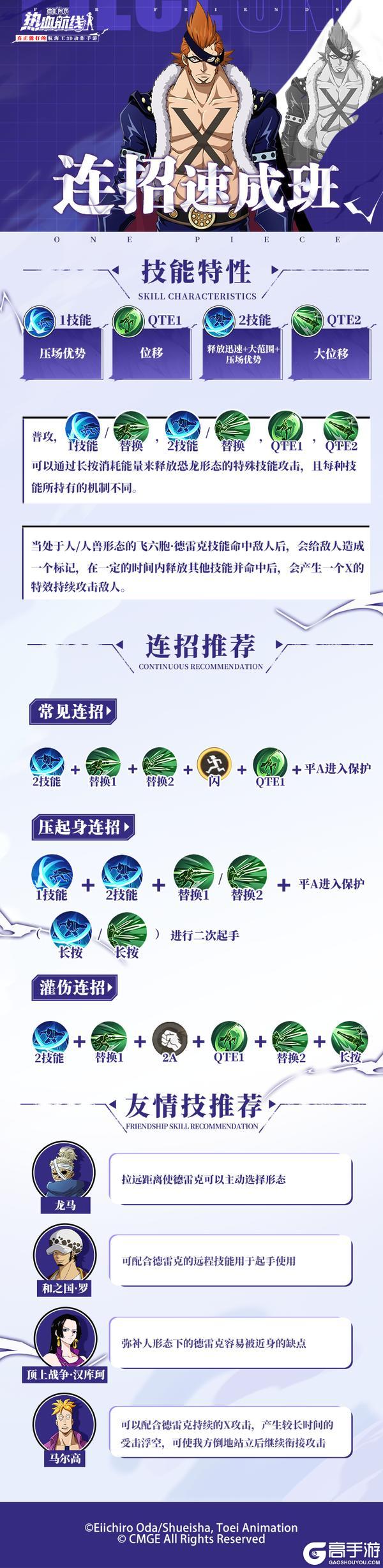 《航海王热血航线》飞六胞·德雷克连招速成班:灵活机制.制霸战场!