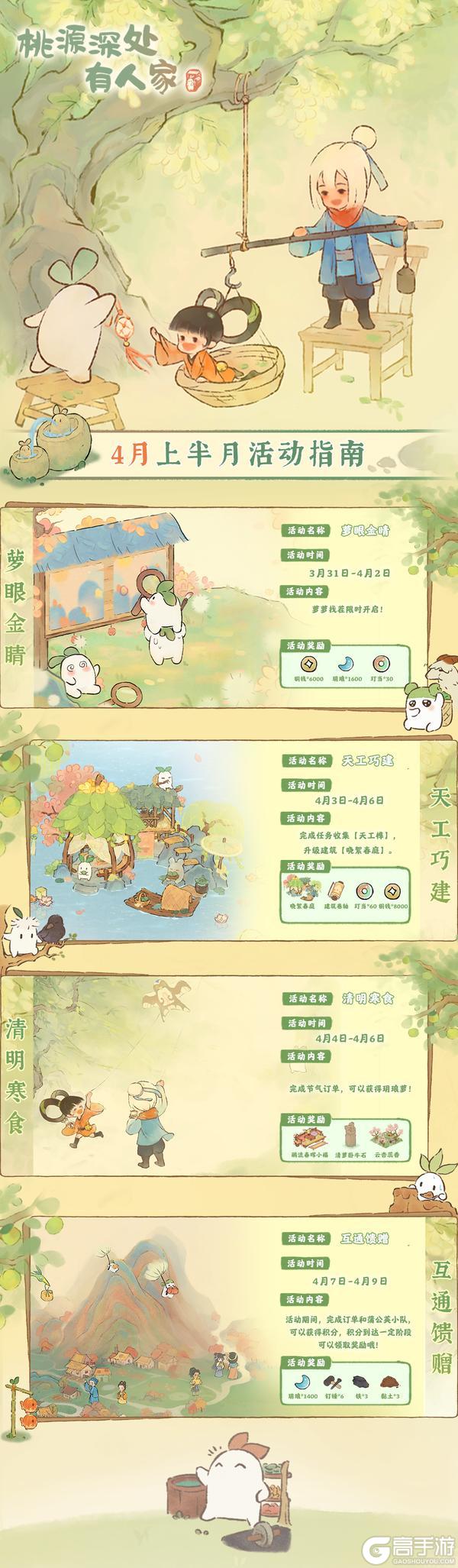 萝萝山四月上半月活动日历来萝！