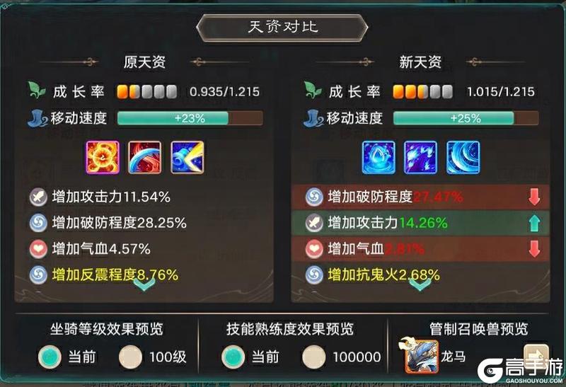 《大话西游》维护预览：坐骑洗练界面优化升级！