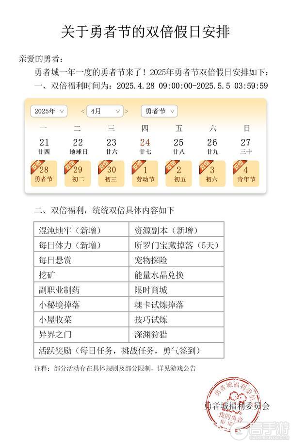 【428勇者节】关于勇者节放假通知（内含福利）