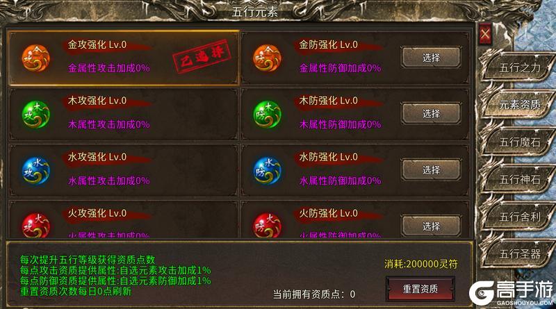 《魔戒传奇OL》五行之力
