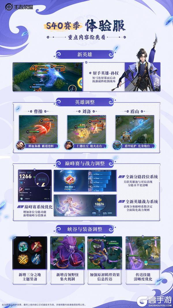 体验服更新，S40赛季重点内容抢先看！