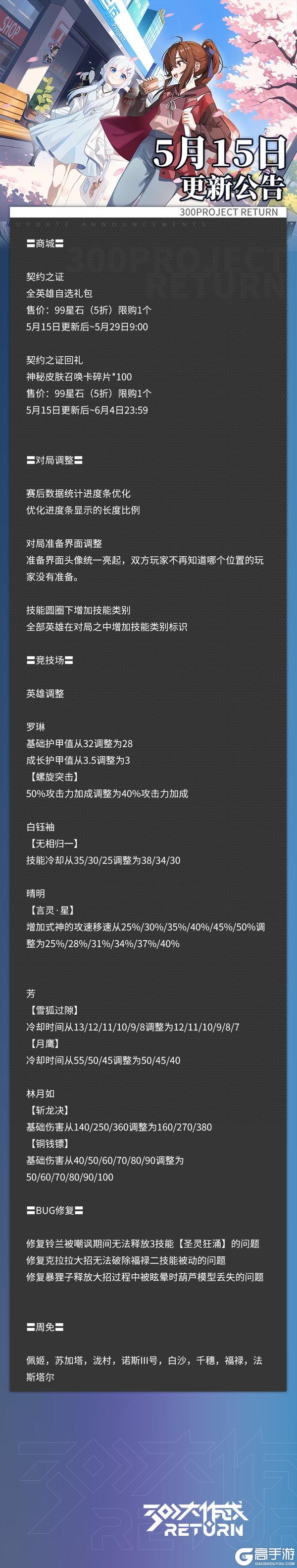 《300大作战》更新公告 | 05月15日