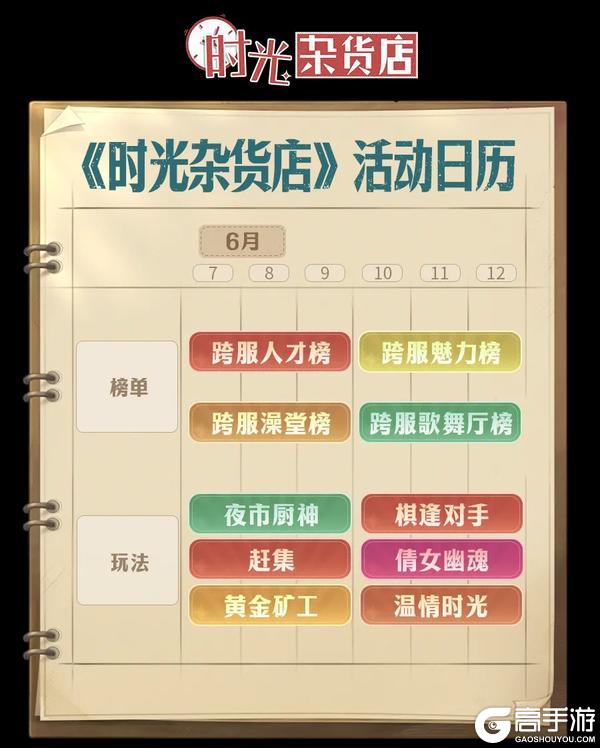《时光杂货店》《活动日历》6月7日-6月12日