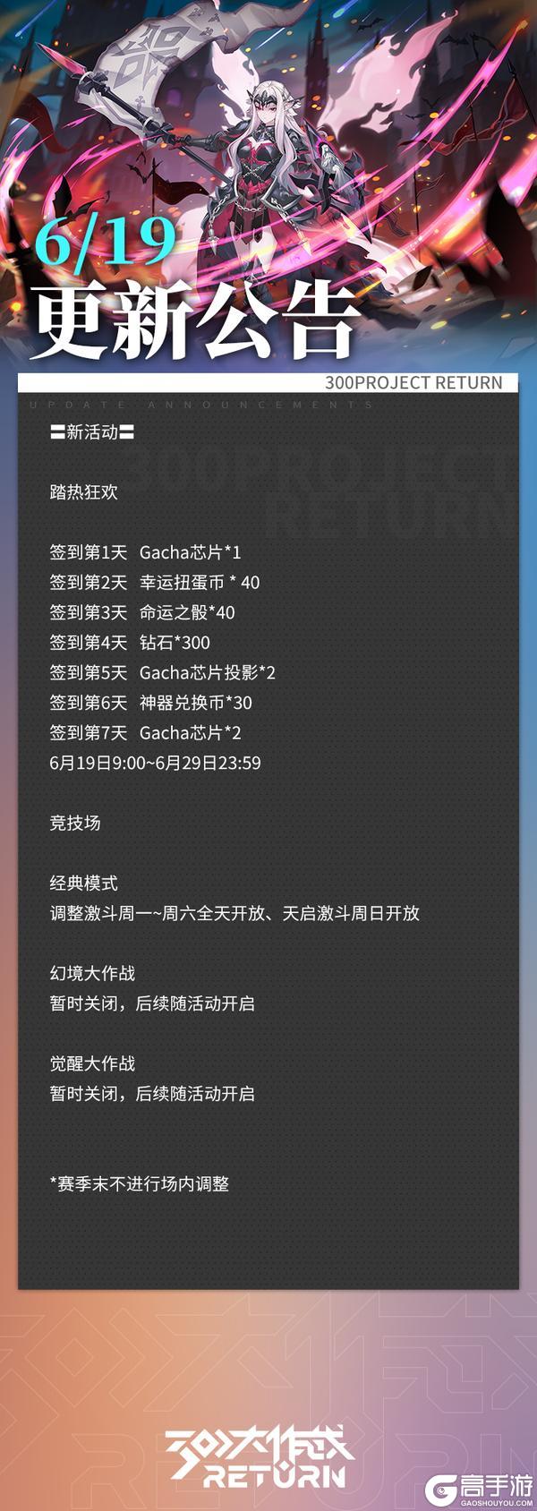 《300大作战》更新公告 | 06月19日