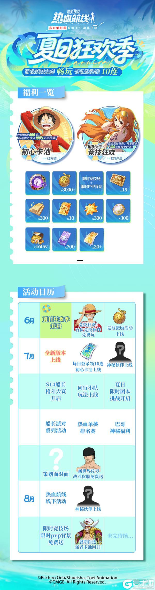《航海王热血航线》夏日狂欢季即将到来!暑期福利送不停!