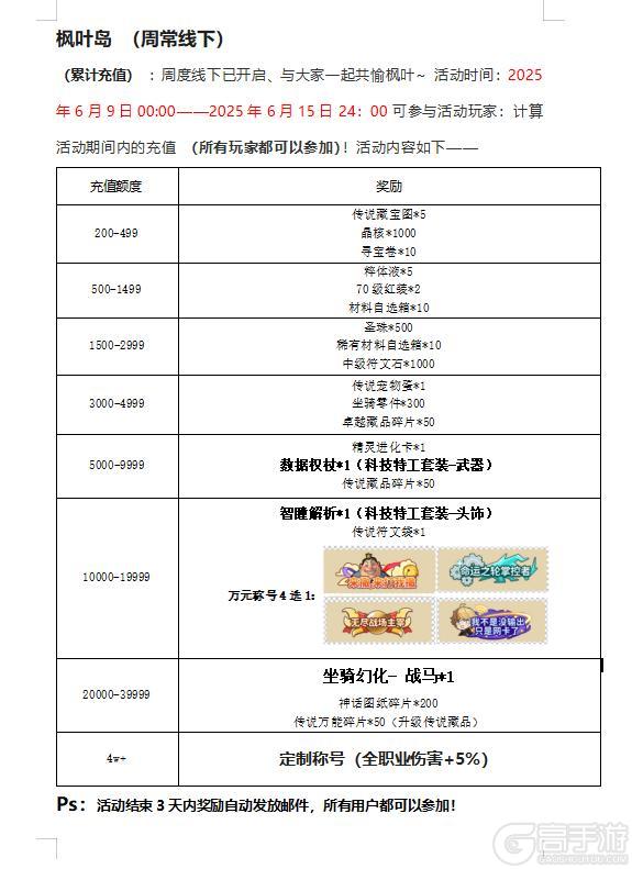 枫叶岛周线下活动