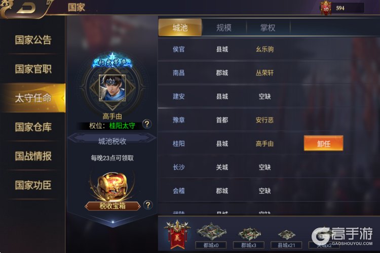 主公别闹官方版--游戏玩法--国家官职