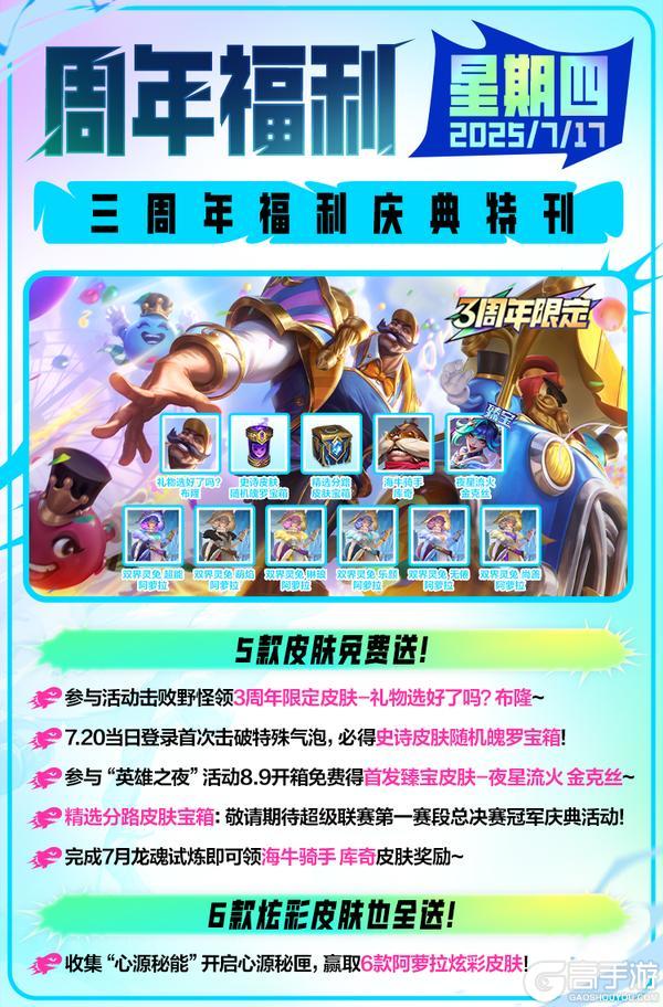 6.2版本登场超多新内容来袭！碧空游纪系列新皮肤开启峡谷无尽夏