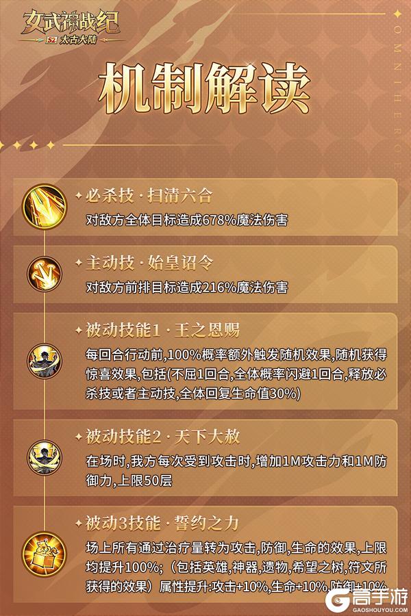 英雄档案 | 嬴政：始皇君临，玩转buff的真神