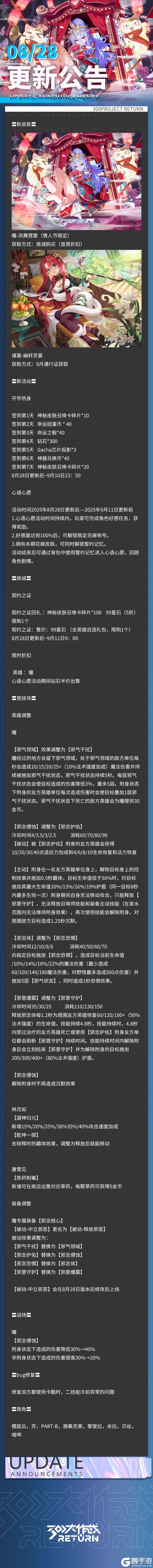 《300大作战》更新公告 | 08月28日