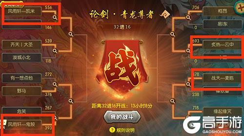 葫芦娃天下第一跨服赛32进16预测