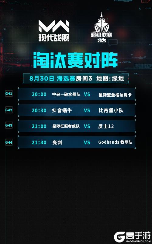 《现代战舰》2025超级联赛 海选淘汰赛对阵公布