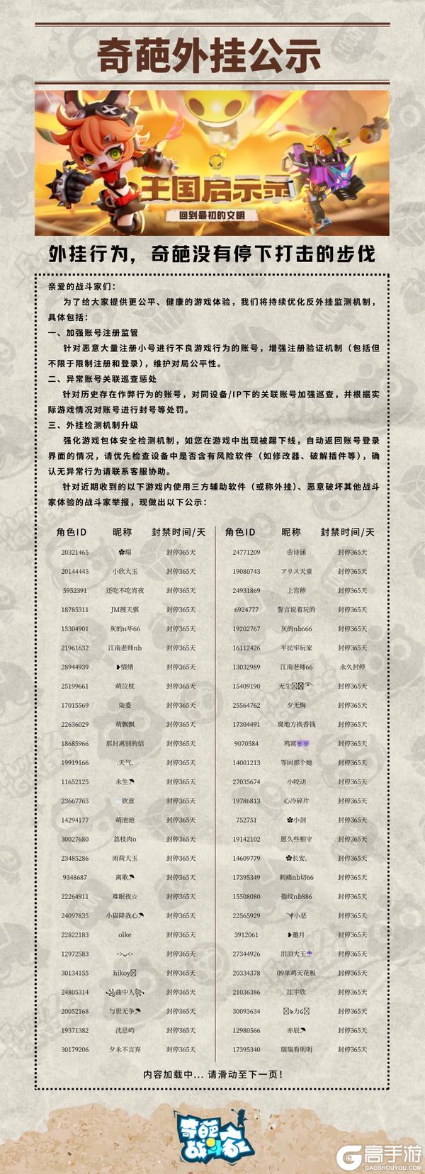【外挂封禁】游戏内使用三方辅助软件情况处理公告