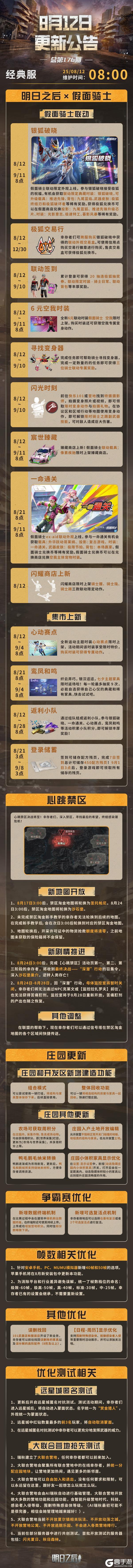 《明日之后》2025年8月12日经典服更新公告