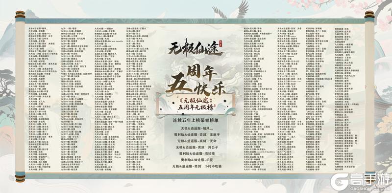 【五周年活动】五周年无极榜现
