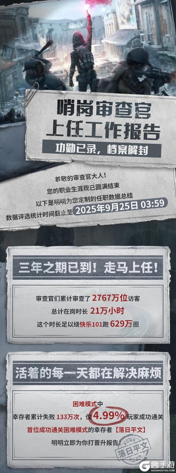 《明日之后》哨岗审查官上任工作报告档案解封