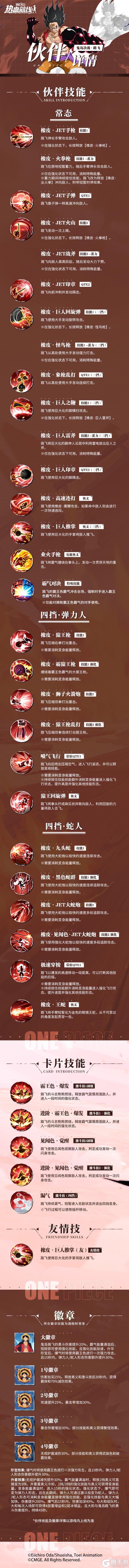 《航海王热血航线》全新传奇伙伴「鬼岛决战·路飞」技能情报公开