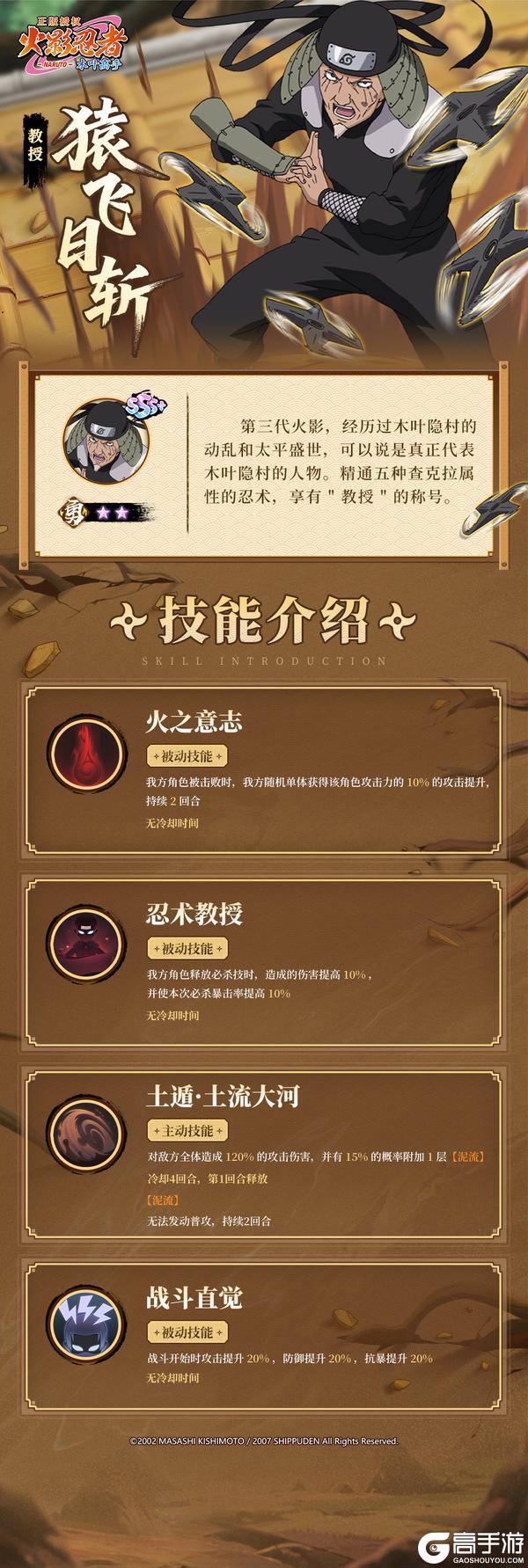 《火影忍者木叶高手》忍者图鉴·猿飞日斩|木叶飞舞之处火亦生生不息