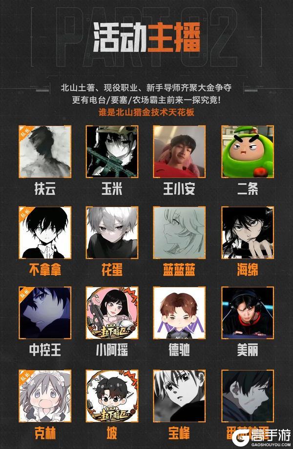 北山最强猎金小队花落谁家？四排猎金-主播竞速今晚开战！