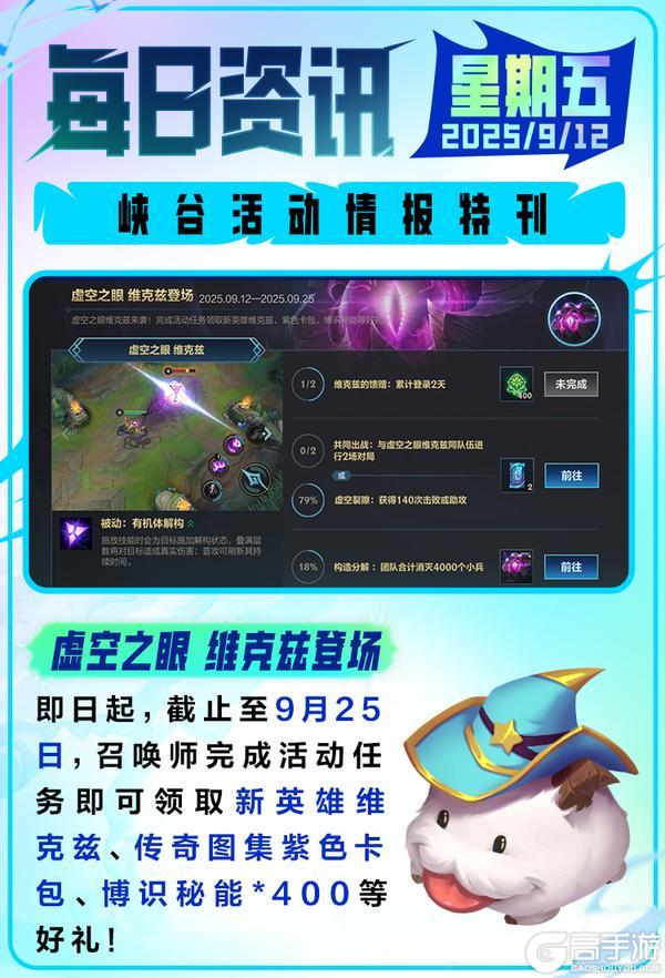 《英雄联盟手游》新英雄虚空之眼 维克兹免费领！终极对决模式今日火热开启