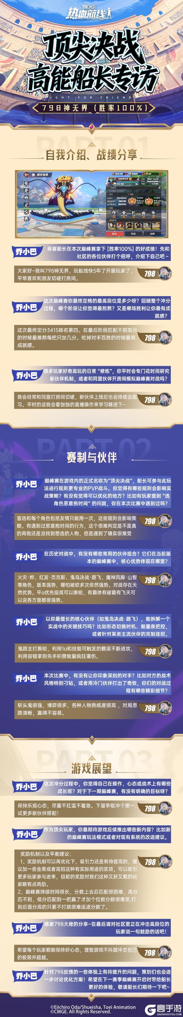 《航海王热血航线》顶尖决战专访丨揭秘“798神无界”胜率的秘密