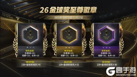 《FC足球世界》金球奖活动即将开启！多位热门球星特惠定向不容错过！