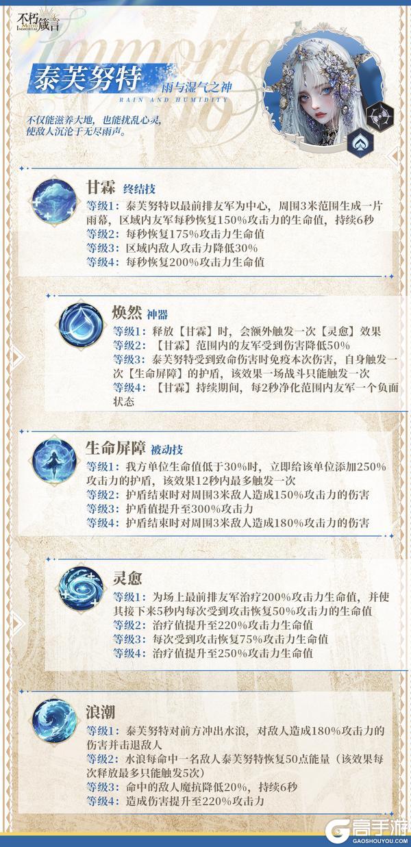 《不朽箴言》免费获取 | 黑桃神明「泰芙努特」技能介绍