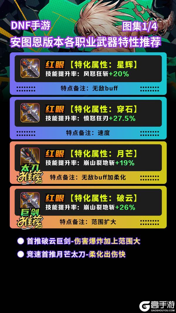 DNF手游《地下城与勇士：起源》鬼剑士武器特性推荐！