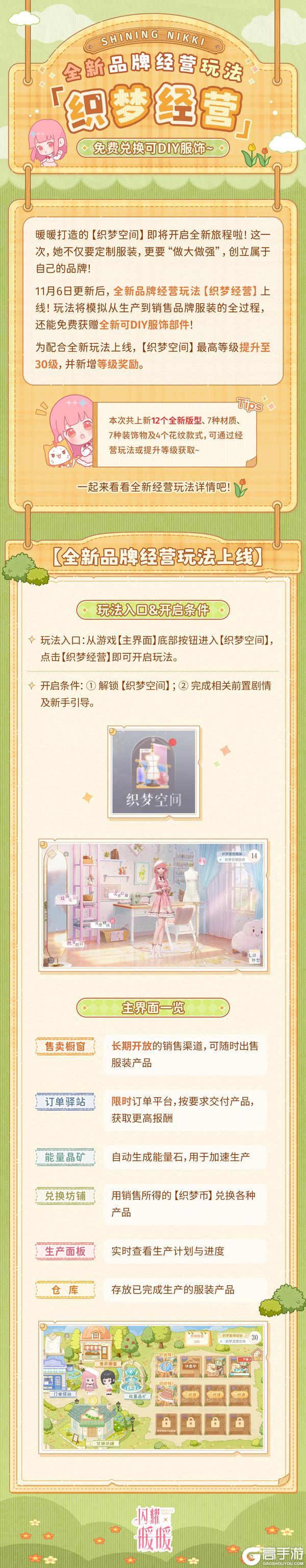 《闪耀暖暖》【新玩法介绍】全新品牌经营玩法上线！免费兑换可DIY服饰~