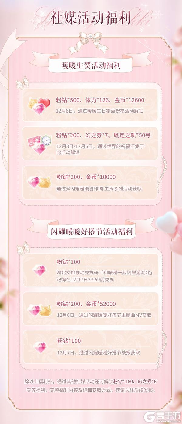 【生日福利汇总】闪耀暖暖好搭好搭，3000+粉钻等超多福利等你拿