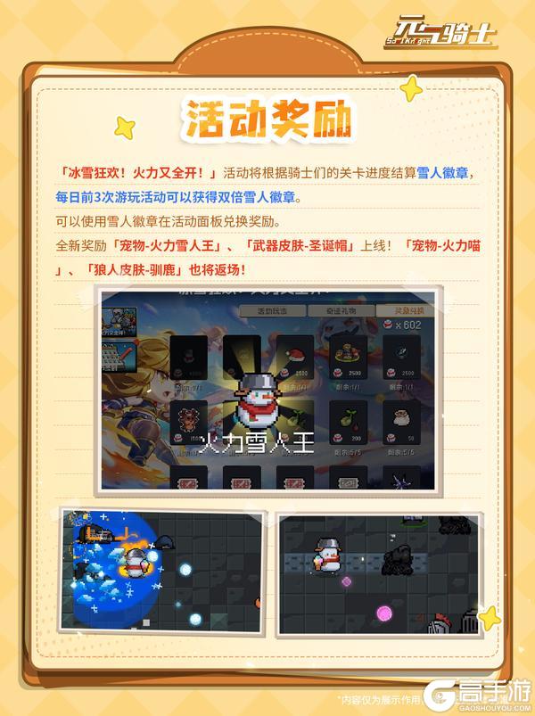 《元气骑士》【更新预告】「火力全开」再启!圣诞老人送来奇迹礼物加成~