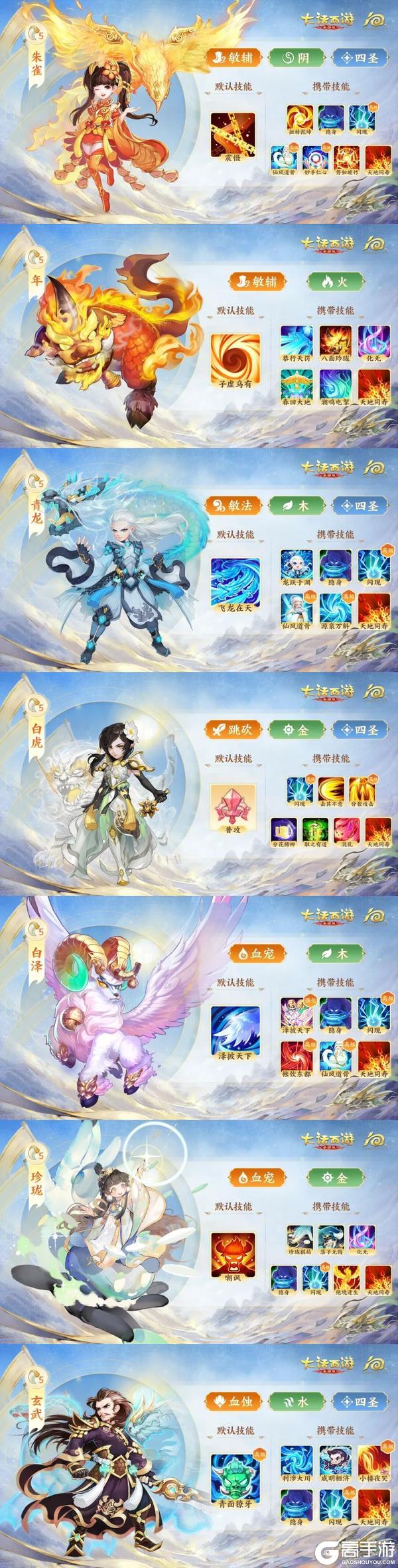 《大话西游》御兽争锋召唤兽羁绊属性及携带技能大盘点!