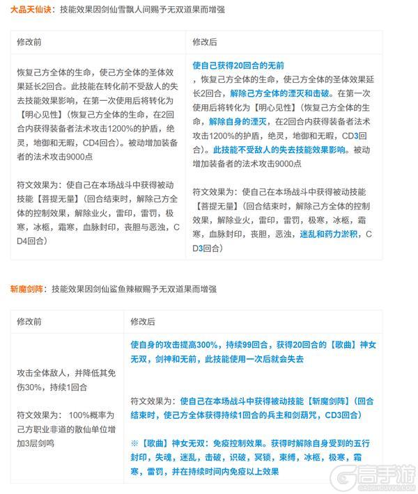 《蜀山传奇》12月技能效果调整公告