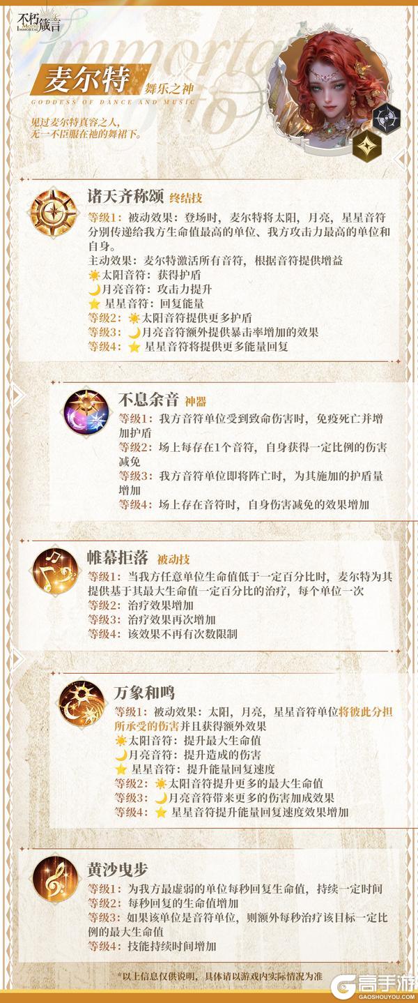 《不朽箴言》舞乐之神「麦尔特」技能预览