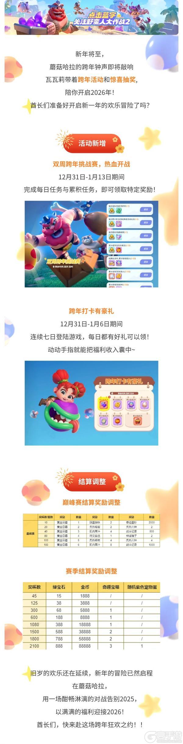 《野蛮人大作战2》跨年狂欢蛮蛮相伴!双周挑战赛