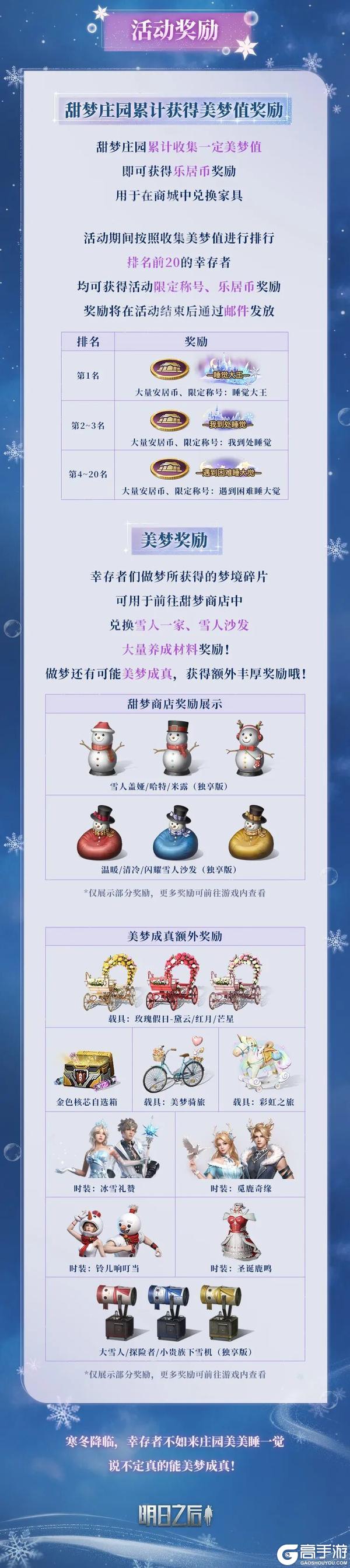 《明日之后》冬日甜梦季来临躺平做梦也能领奖励！