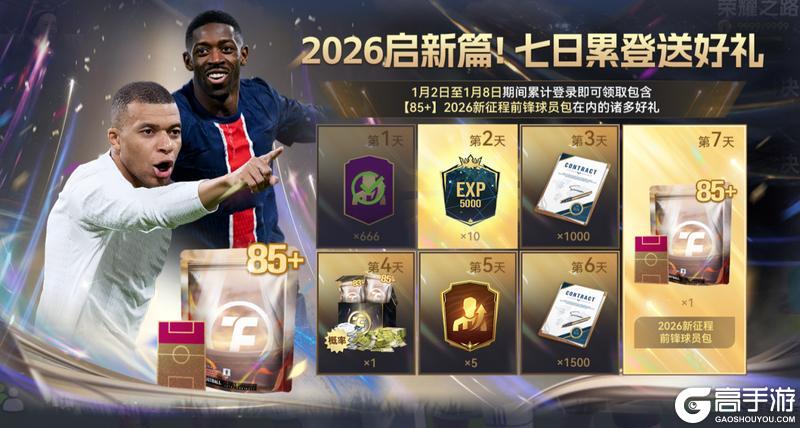 《最佳球会》元旦当天送【90+】球员包好礼，新年福利不容错过！