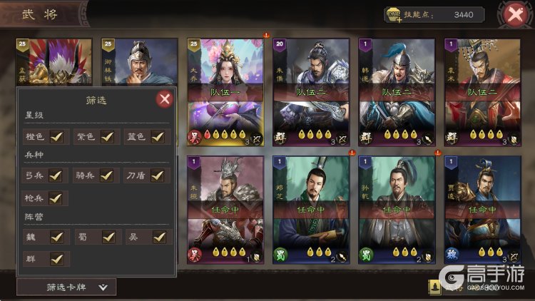 三国乱世霸王--游戏玩法--武将分类