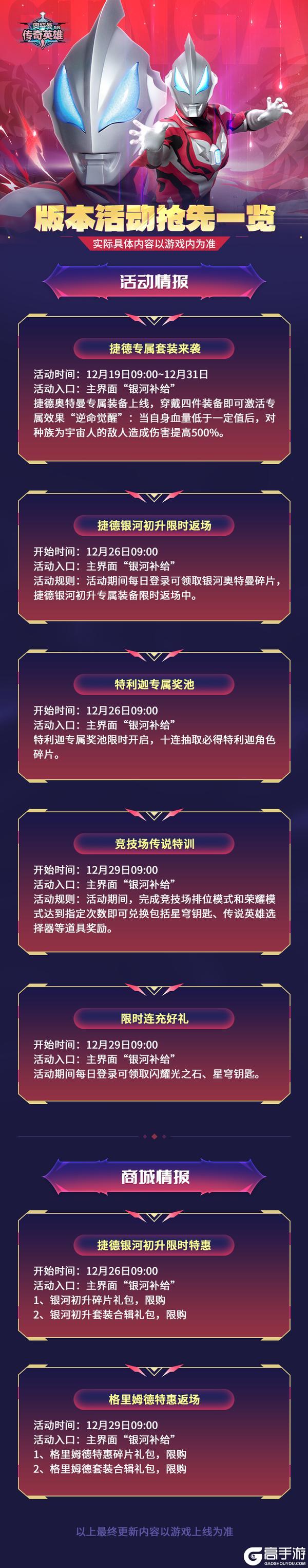 《奥特曼传奇英雄》版本活动抢先一览1226